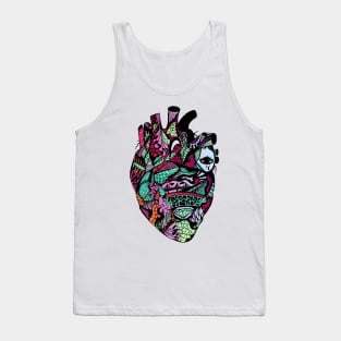 Blue Red Blend Transparent Heart Tank Top